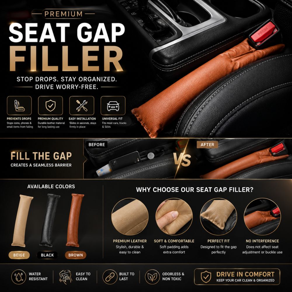 Premium Car Seat Gap Filler Leather Seat Crevice Filler Carbro.pk