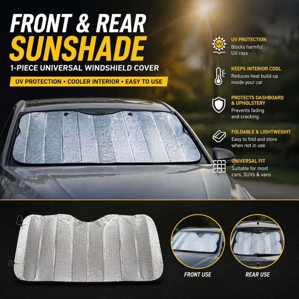 CARBRO.PK Universal Car Windshield Sunshade – Front & Rear Screen Cover - pack of 2 - CarBro