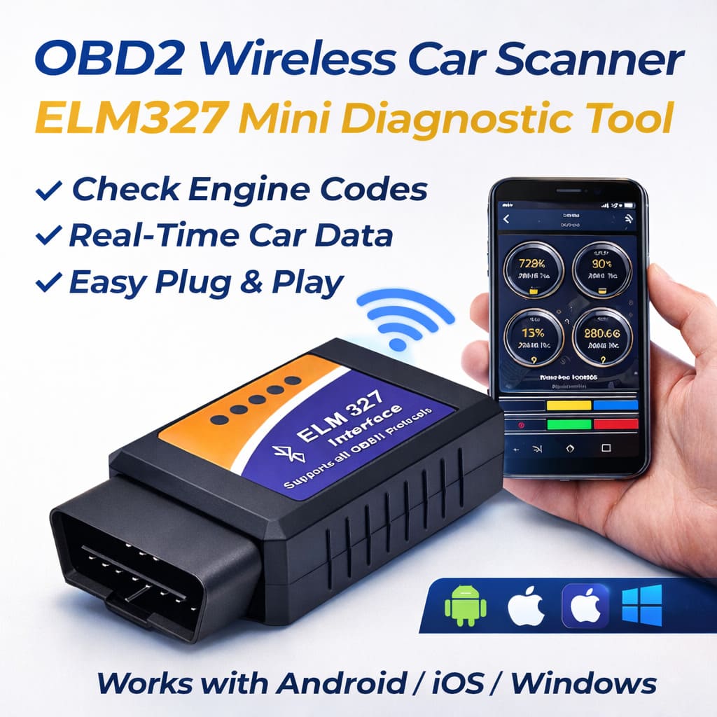 OBD2 Wireless Car Scanner – Auto Diagnostic Tool supports Android, iOS & Windows - CarBro