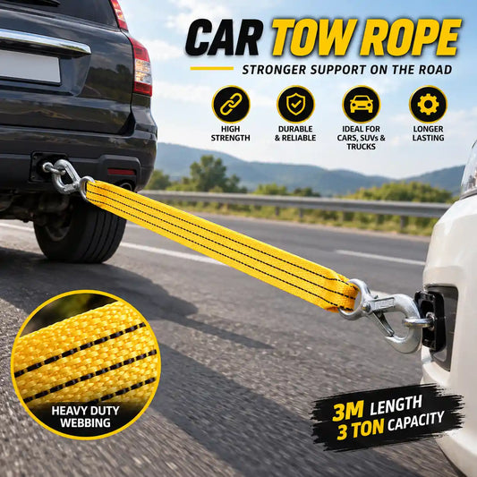 3 Meter Heavy Duty Car Tow Rope with 3 Ton Towing Capacity