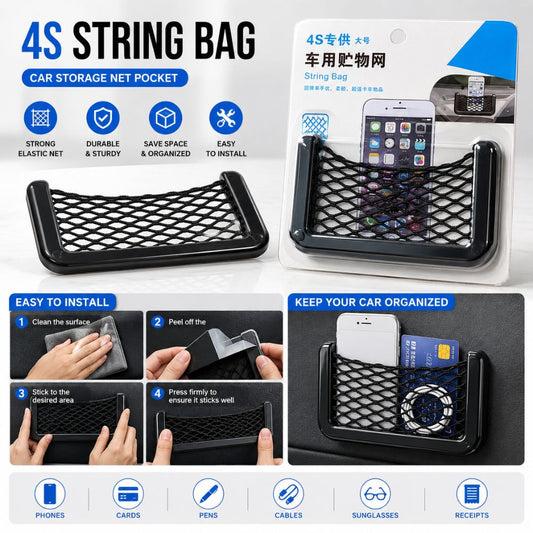 4S String Bag Car Storage Net Pocket
Car elastic mesh organizer
Dashboard storage net pocket
Car interior storage organizer
Universal vehicle net pocket