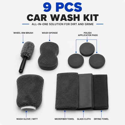 9 PCS premium car wash cleaning kit in Pakistan
Car detailing kit with microfiber accessories
Complete car cleaning kit for vehicle care
Car wash accessories set | Carbro.pk
Microfiber car cleaning kit with wheel brush
