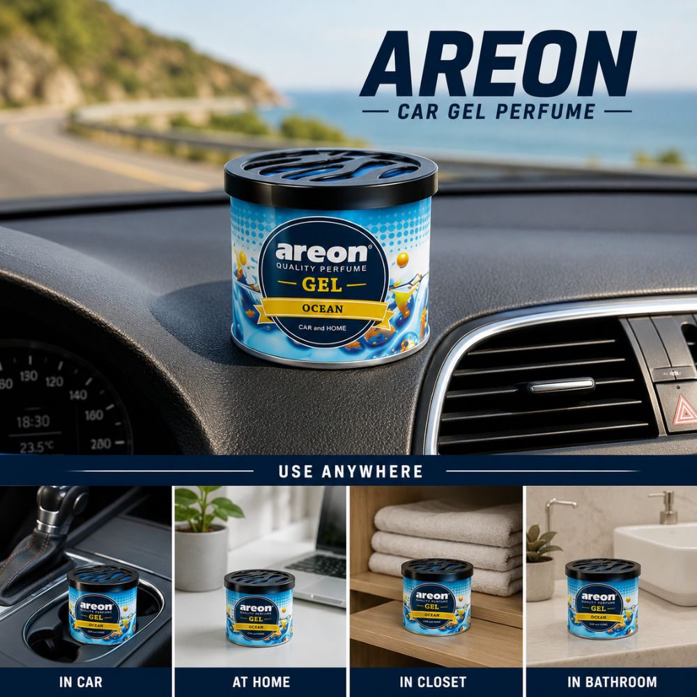 Areon Ocean Car Gel Perfume
Ocean fragrance car air freshener
Premium gel car perfume
Long lasting dashboard perfume
Areon gel air freshener for cars