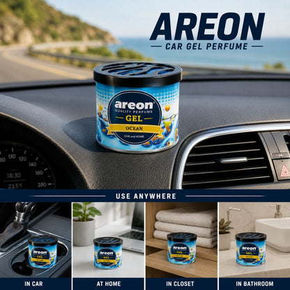 Areon Ocean Car Gel Perfume
Ocean fragrance car air freshener
Premium gel car perfume
Long lasting dashboard perfume
Areon gel air freshener for cars