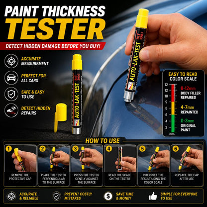 Auto paint thickness tester pen in Pakistan
Car paint inspection tool for used vehicles
Paint thickness checker pen for cars
Vehicle paint tester tool | Carbro.pk
Used car inspection paint tester