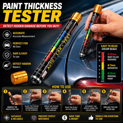 Auto paint thickness tester pen in Pakistan
Car paint inspection tool for used vehicles
Paint thickness checker pen for cars
Vehicle paint tester tool | Carbro.pk
Used car inspection paint tester