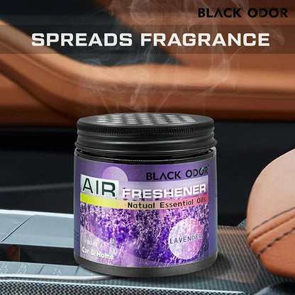 Black Odor Air Freshener Lavender | Long Lasting Car Air Freshener with Natural Essential Oils | Helps Eliminate Bad Odors & Creates a Fresh, Relaxing Fragrance for Car, Home & Office