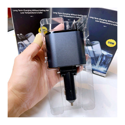 CarBro 4-in-1 Retractable Car Charger | Fast Charging Multi Cable Car Adapter
