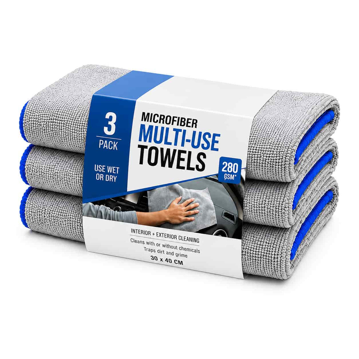 Microfiber Multi-Use Cleaning Towels – 280 GSM | 30 × 40 CM