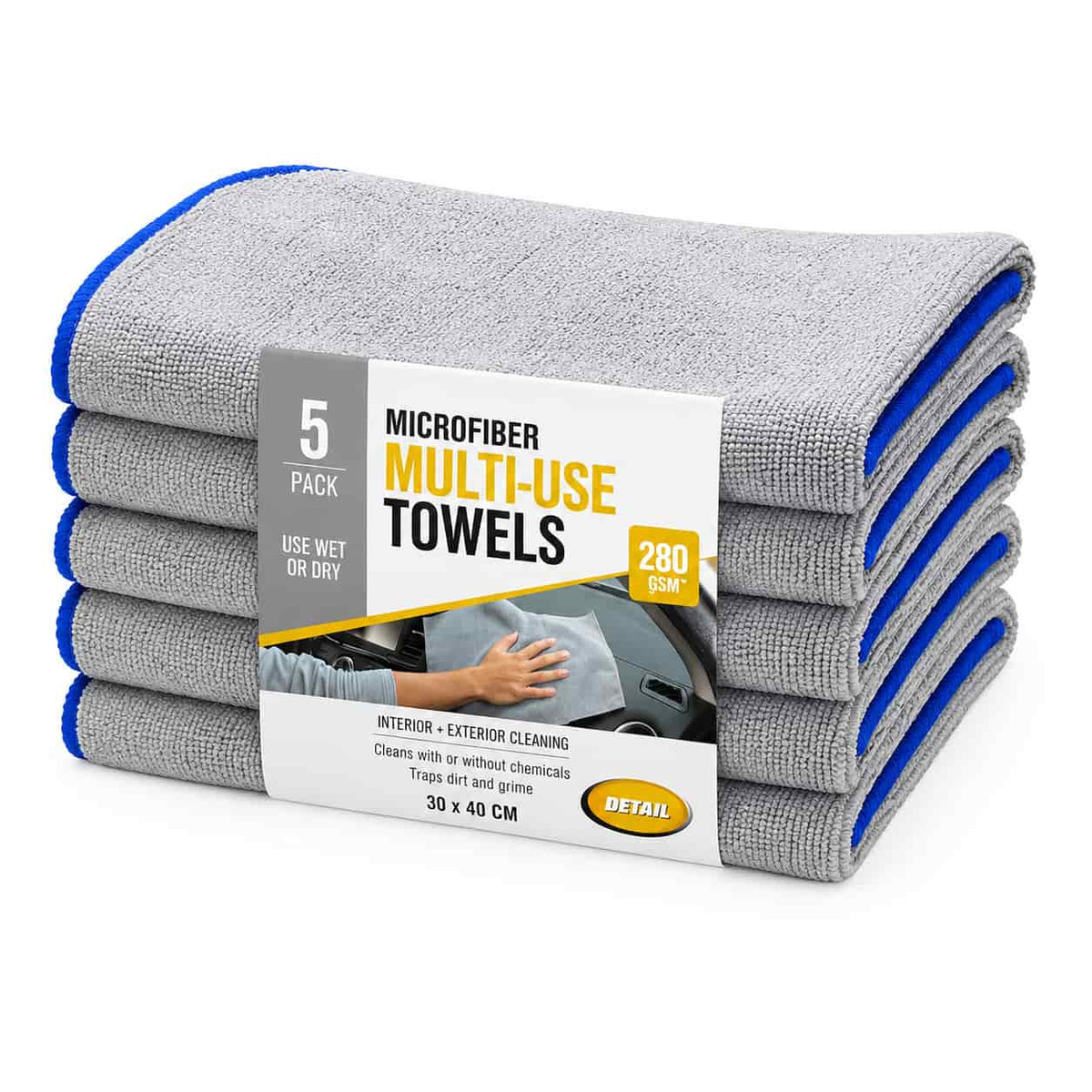 Microfiber Multi-Use Cleaning Towels – 280 GSM | 30 × 40 CM