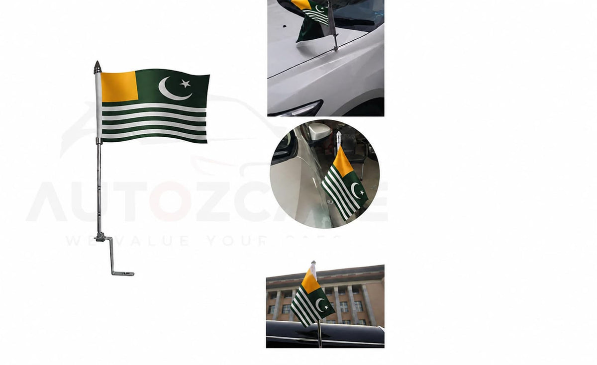 Premium Pakistan Car & Bike Flag  Heavy Duty Stainless Steel Hood Flag  Independence Day 14 August  Patriotic Vehicle Flag