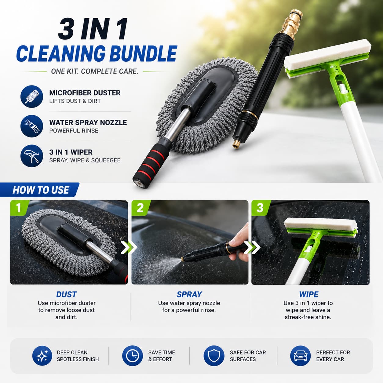 Car Cleaning Kit,
3 in 1 Cleaning Bundle,
Car Wash Kit,
Microfiber Duster,
Window Wiper,
Water Spray Nozzle,
Car Accessories,
Car Care,
Auto Detailing,
Car Cleaning Tools,
Car Wash Accessories,
Vehicle Cleaning,
CarBro,
Pakistan