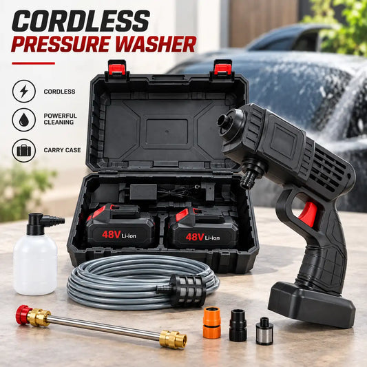 Cordless Pressure Washer 48V Li-Ion High Pressure Portable Car Washer with Dual Battery