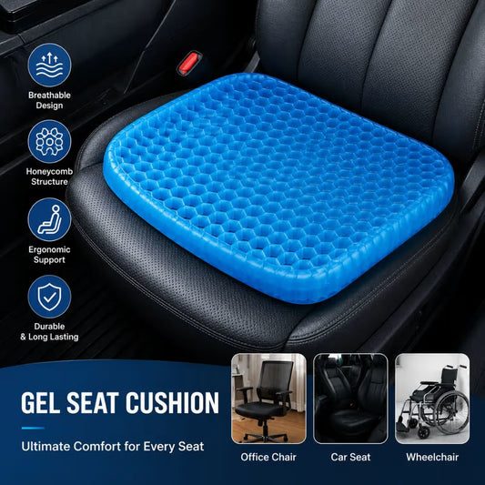 Cooling gel seat cushion for car seat in Pakistan
Honeycomb gel seat cushion for office chair
Breathable gel seat cushion for comfortable sitting
Portable cooling seat cushion | Carbro.pk
Comfortable gel cushion for daily driving