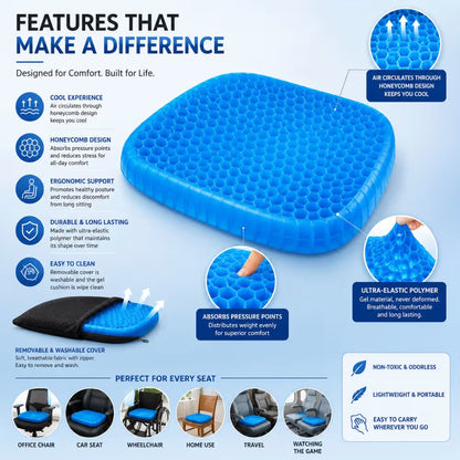 Cooling gel seat cushion for car seat in Pakistan
Honeycomb gel seat cushion for office chair
Breathable gel seat cushion for comfortable sitting
Portable cooling seat cushion | Carbro.pk
Comfortable gel cushion for daily driving