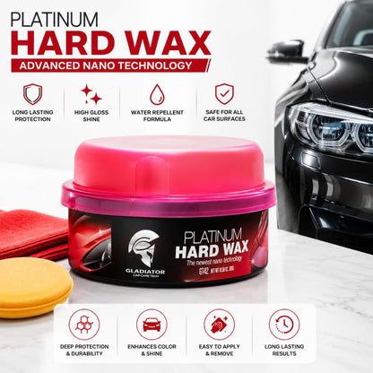 Gladiator Platinum Hard Wax
Nano technology car wax
Premium paint protection wax
High gloss hard wax polish
Long lasting car wax coating