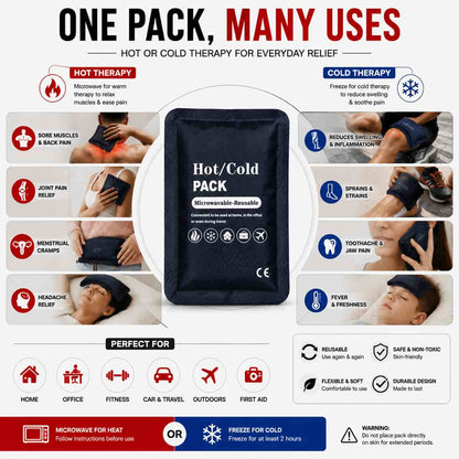 HIFAZ Hot & Cold Pack | Reusable Microwaveable Heating & Cooling Gel Pack