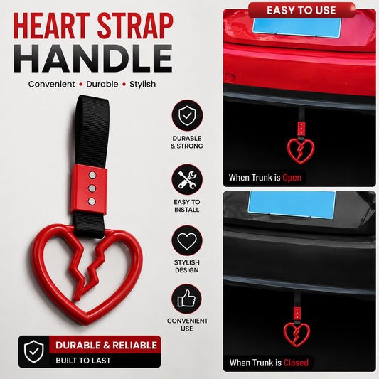 Broken Heart Strap Trunk Handle  Decorative Car Tow Strap Handle  Carbro.pk