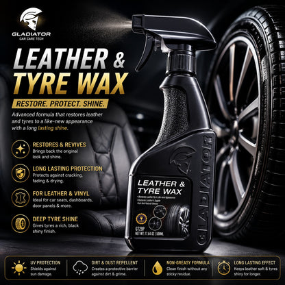 leather and tyre wax car care product
leather tyre wax for car seats and tyres
car leather and tyre shine spray
non greasy leather tyre wax