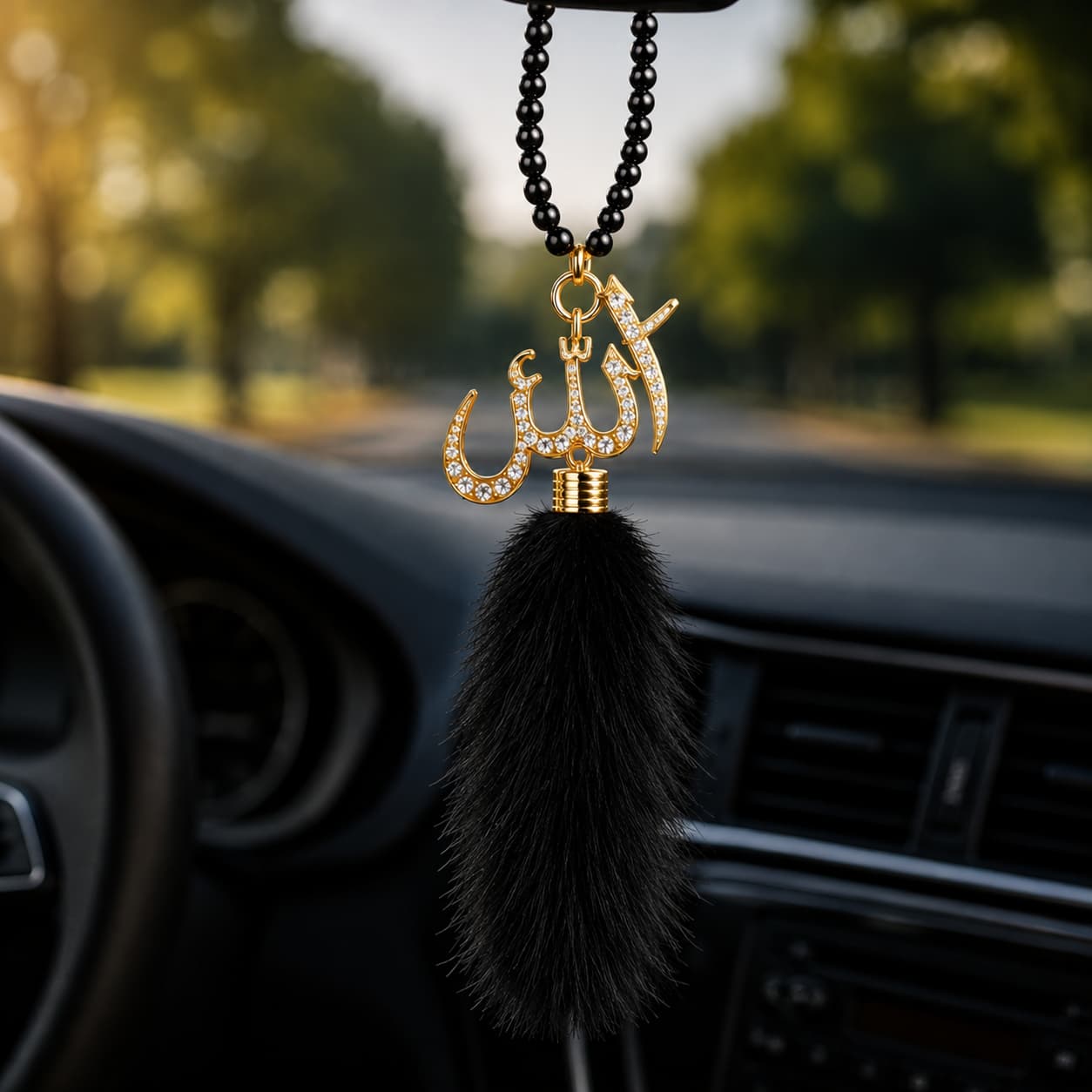 Premium Islamic Car Hanging  Allah & Muhammad Rear View Mirror Pendant