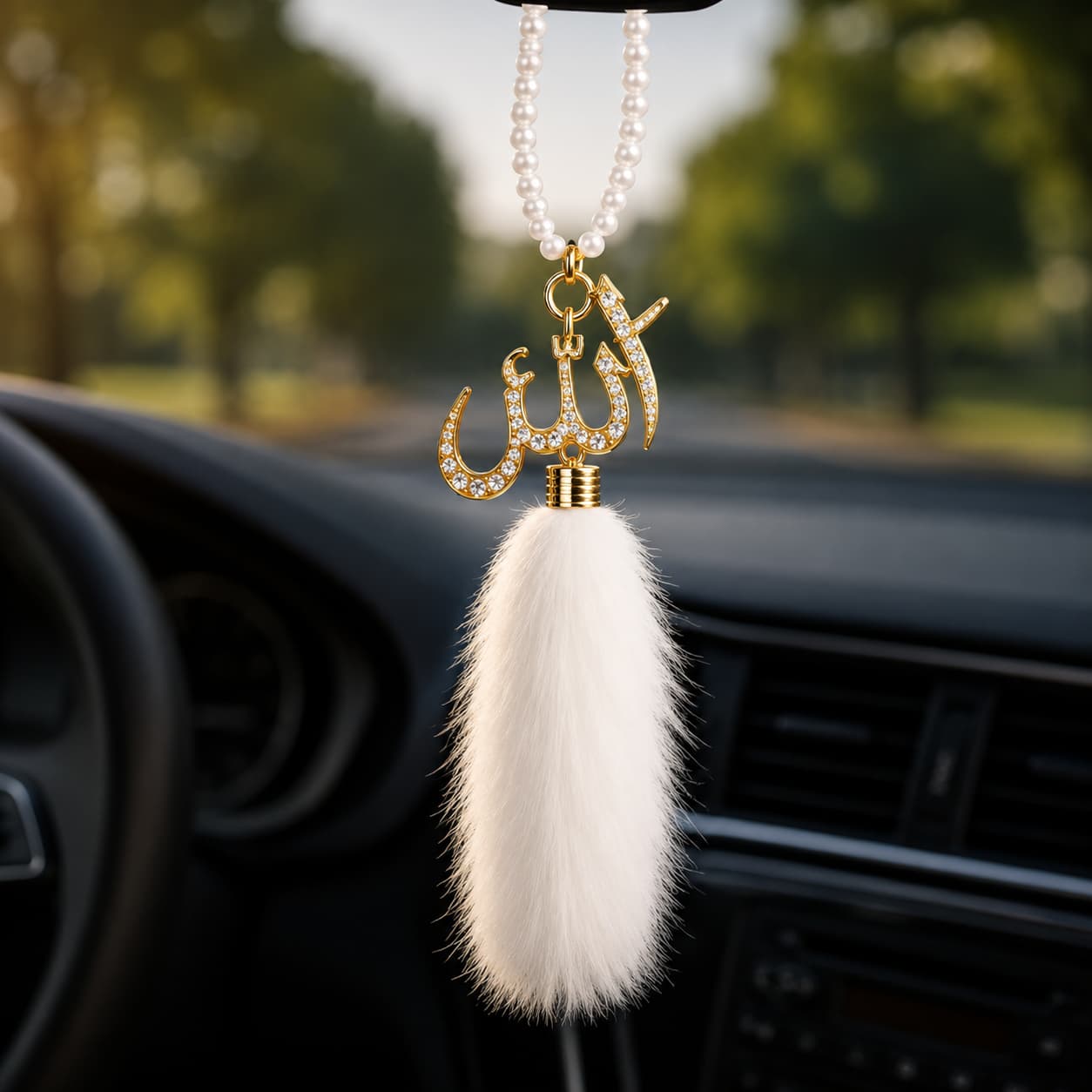 Premium Islamic Car Hanging  Allah & Muhammad Rear View Mirror Pendant