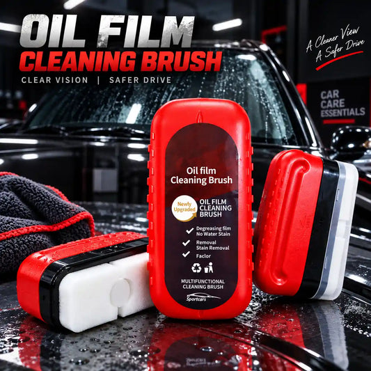 Oil Film Cleaning Brush for Car Windshield, Glass & Windows, Multi-Purpose Automotive Degreasing Cleaning Brush for Removing Oil Film, Water Marks, Dirt & Road Grime