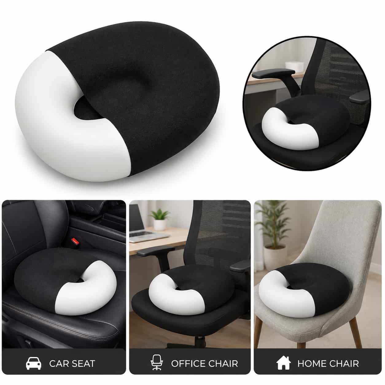 Premium Seat Cushion for Car, Office & Home | Memory Foam Chair Cushion | CarBro.pk
