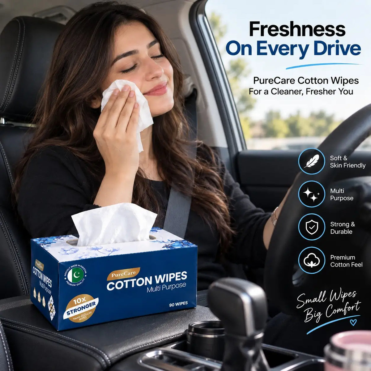 2 in 1 bundle 1 Soft & Gentle Facial Tissues and tissue box with clock