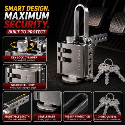 SOGO brake and clutch anti-theft lock in Pakistan
Heavy-duty vehicle security lock
Brake pedal security lock for cars
Car anti-theft lock accessory | Carbro.pk
Adjustable brake and clutch lock