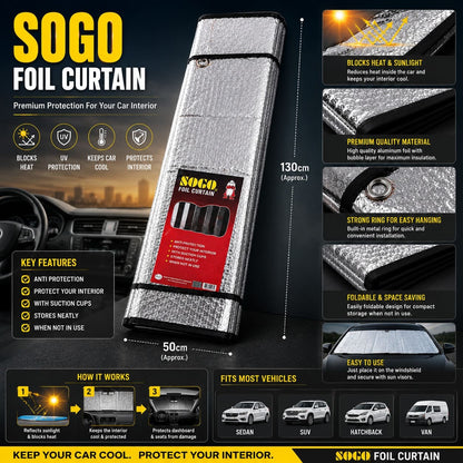 SOGO foil curtain car windshield sunshade
Car heat protection foil curtain sunshade
SOGO car sunshade aluminum foil
Windshield UV protection foil curtain
Foldable car sunshade heat blocker