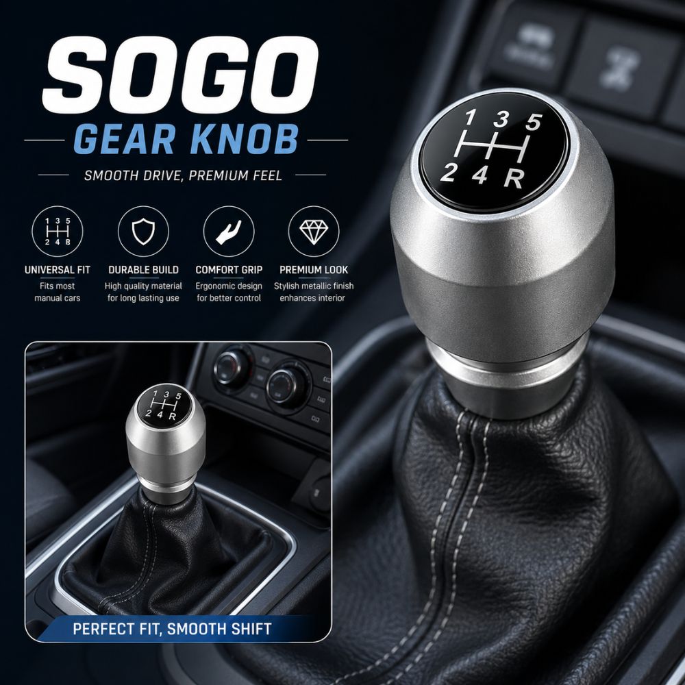 Silver manual gear shift knob
Universal 5 speed gear knob
Premium metal gear lever knob
Manual transmission gear knob upgrade
Silver sport gear knob for cars