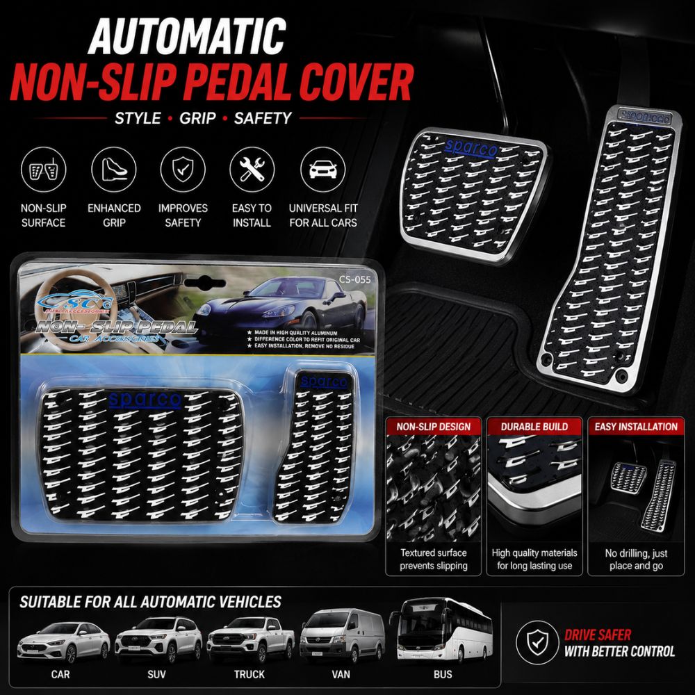Universal non slip pedal cover set
Manual car pedal covers
Automatic pedal cover set
Sports pedal covers for cars
Anti slip pedal accessories