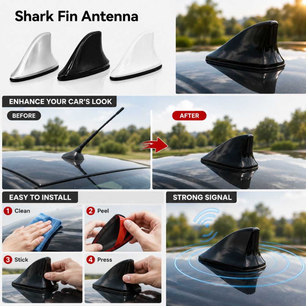 Universal Shark Fin Antenna Cover
Car roof shark fin antenna
Black shark fin antenna cover
Car exterior antenna accessory
Universal vehicle antenna cover
