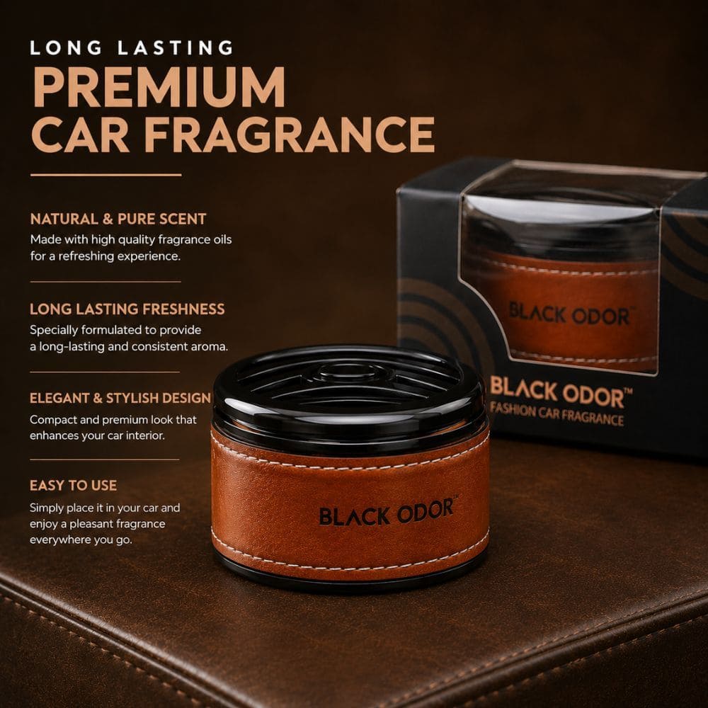 Black Odor Premium Car Fragrance – Long Lasting Air Freshener for Car Interior - CarBro