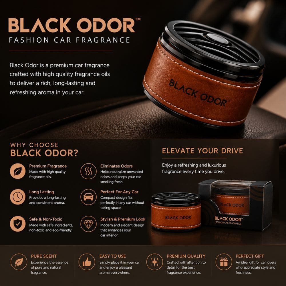 Black Odor Premium Car Fragrance – Long Lasting Air Freshener for Car Interior - CarBro