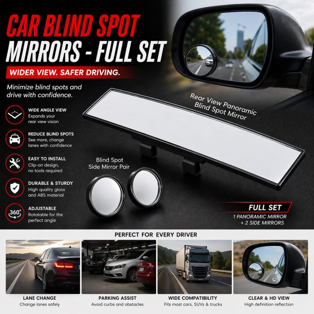 Car Blind Spot Mirrors Full Set - CarBro