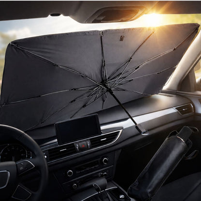 Car Windshield Sun Shade Umbrella – Foldable UV & Heat Protection Cover - CarBro
