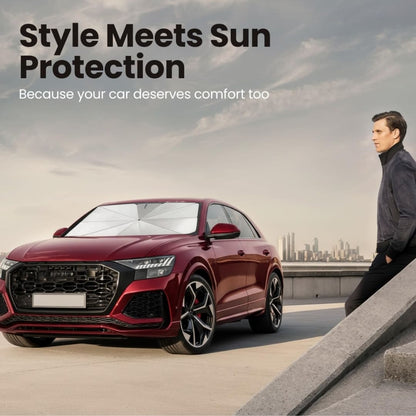 Car Windshield Sun Shade Umbrella – Foldable UV & Heat Protection Cover - CarBro