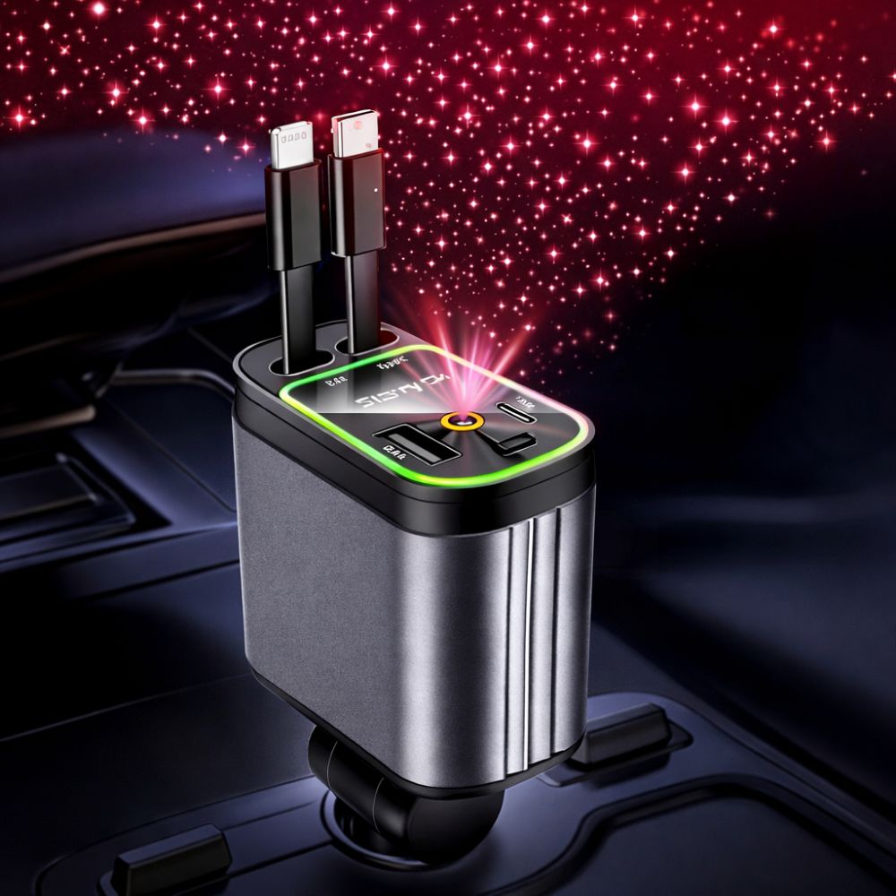 CarBro 4 - in - 1 Retractable Car Charger | Fast Charging Multi Cable Car Adapter (All Variants) - CarBro
