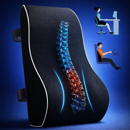CARBRO.PK Lumbar Support Pillow & Back Cushion – Ergonomic Memory Foam Back Support for Car & Office Chair - CarBro