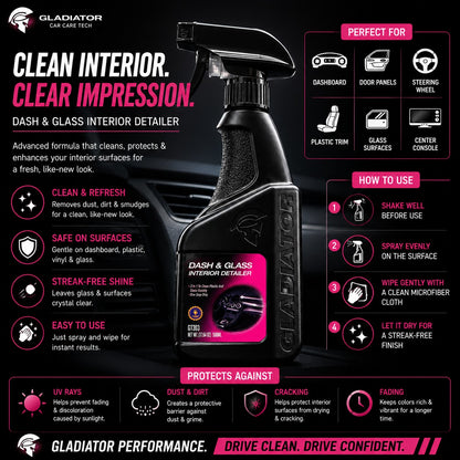 car interior cleaner, dashboard cleaner spray, glass detailer, interior detailing spray, car cleaning spray, streak free cleaner