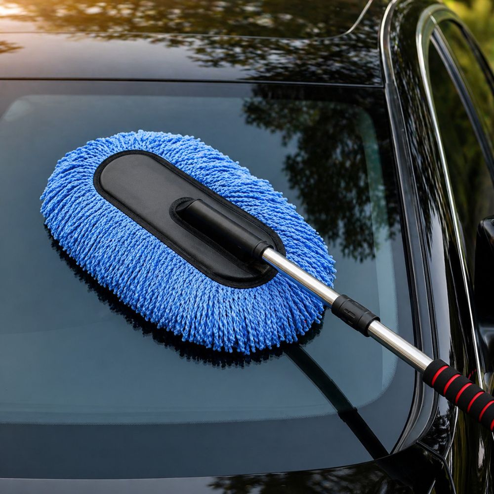 Extendable Microfiber Car Duster – Scratch - Free Cleaning Large Dusting Head for Cars, SUVs & Home Use - CarBro