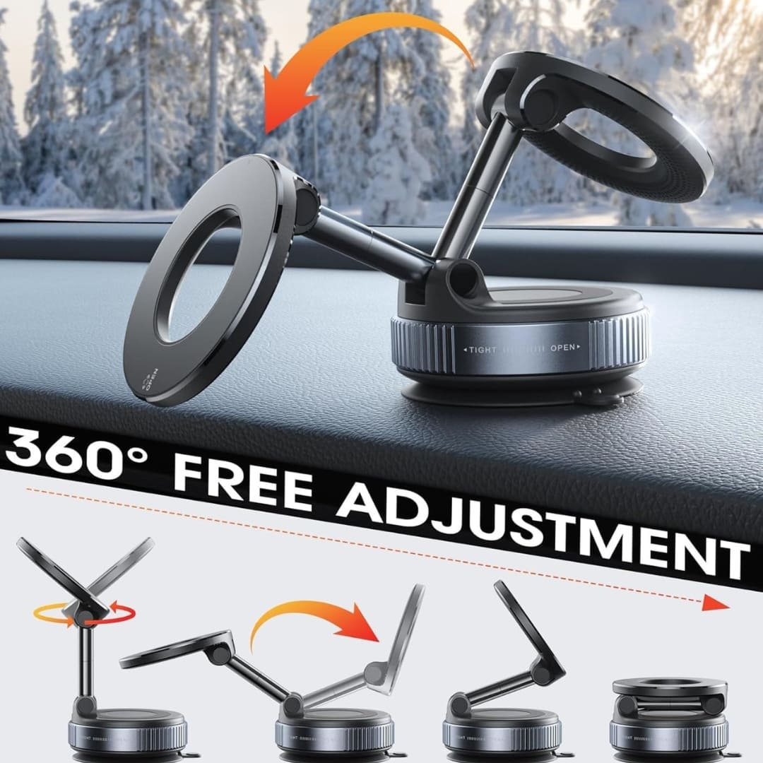 CarBro Magnetic Vacuum Phone Mount – Ultra Strong Grip Car Phone Holder