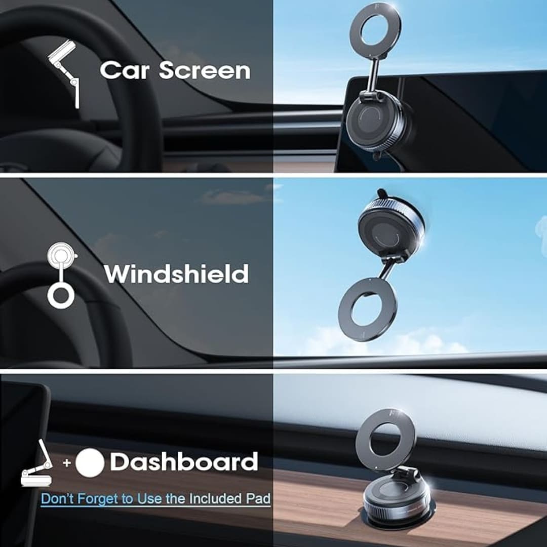 CarBro Magnetic Vacuum Phone Mount – Ultra Strong Grip Car Phone Holder