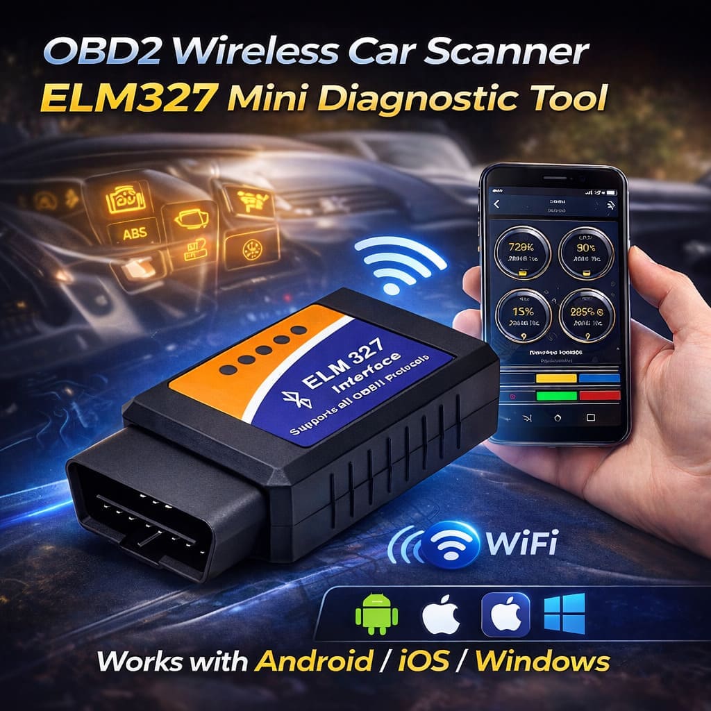 OBD2 Wireless Car Scanner – Auto Diagnostic Tool supports Android, iOS & Windows - CarBro