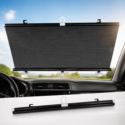 Retractable Rolling Car Sunshade – Universal Fit UV Protection Curtain, Heat Blocking PVC Window Shade for All Cars - CarBro