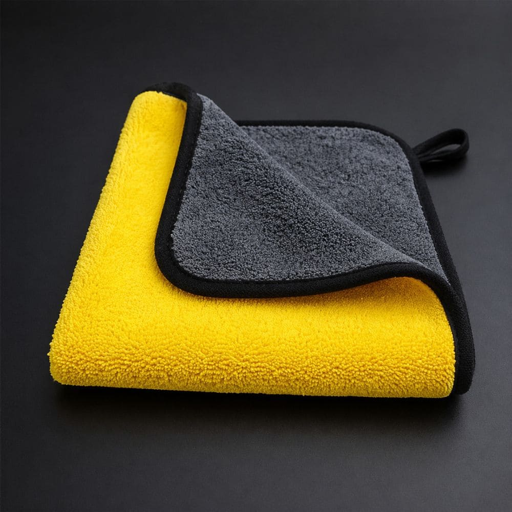 Sogo Microfiber Towels Yellow & Grey 2 - In - 1 40×40 (1200 GSM) - CarBro