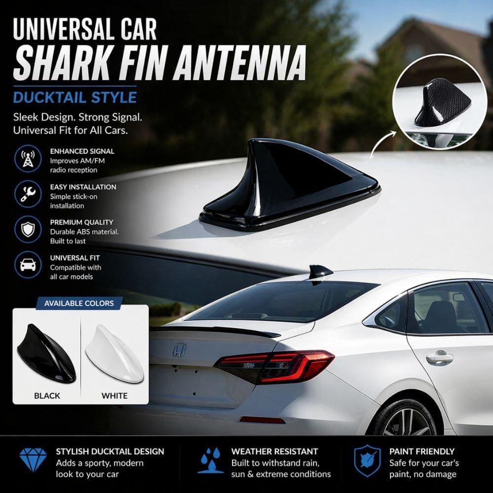 Universal Shark Fin Antenna – Stylish, Signal - Boosting & Easy to Install - CarBro